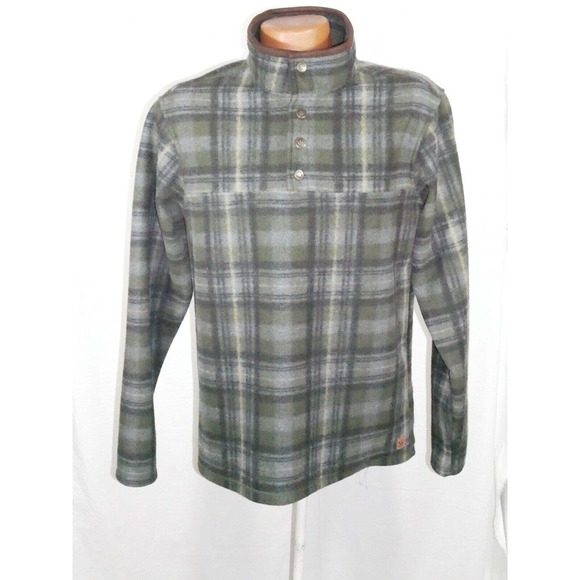 John Wayne Green Gray Fleece Pullover Small Polyester - Picture 1 of 11